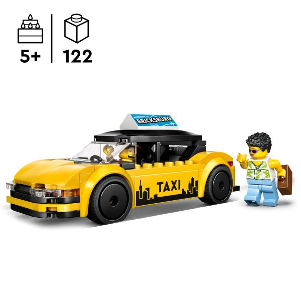 LEGO City - Gelbes Taxi, Modellauto und 2 Minifiguren